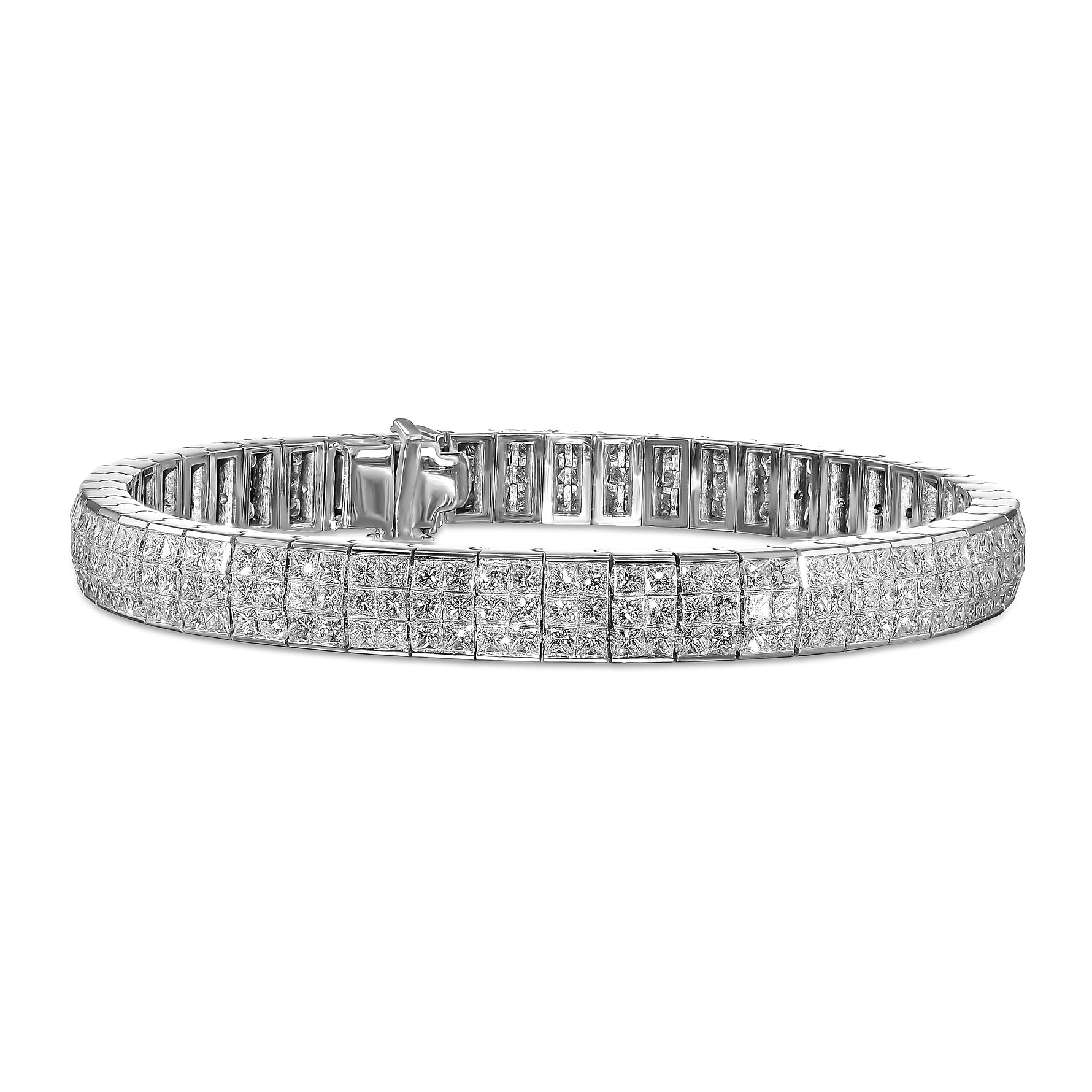 Princess Colorless Diamond Tennis Bracelet