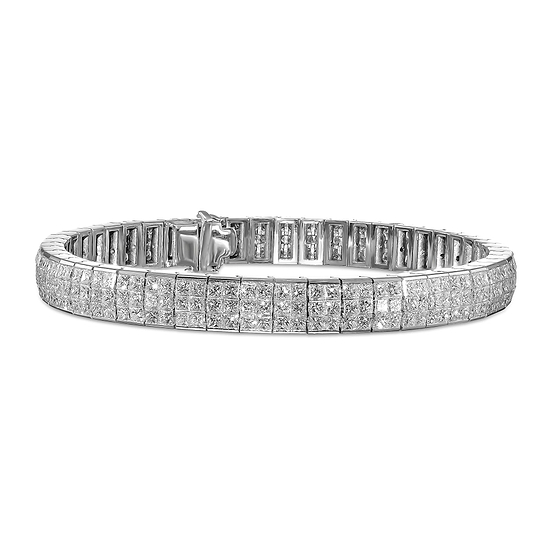 Princess Colorless Diamond Tennis Bracelet
