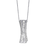 Asymmetrical Colorless Diamond Pendant