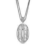 Colorless Oval Shape Diamond Pendant