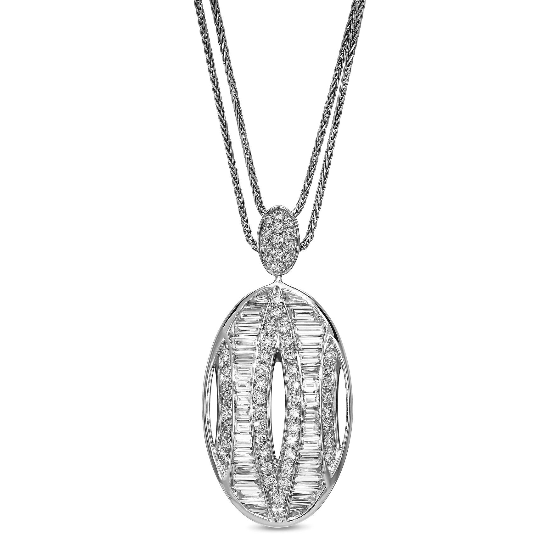 Colorless Oval Shape Diamond Pendant