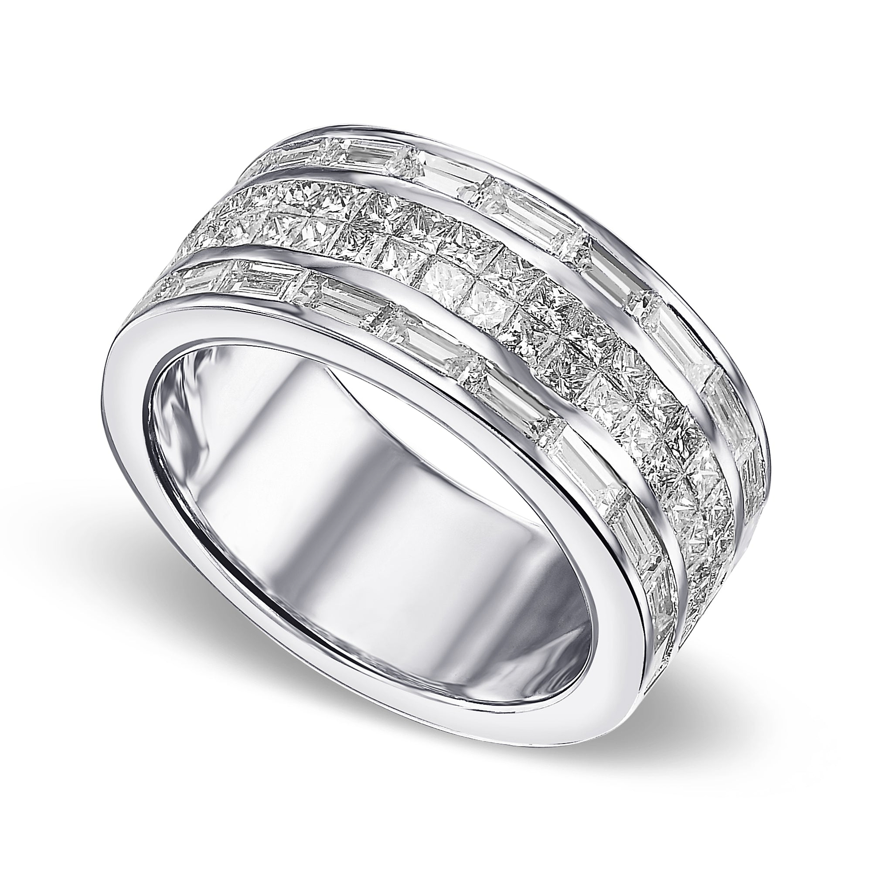 Colorless Four Rows Half Eternity Band - 3