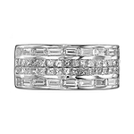 Colorless Four Rows Half Eternity Band