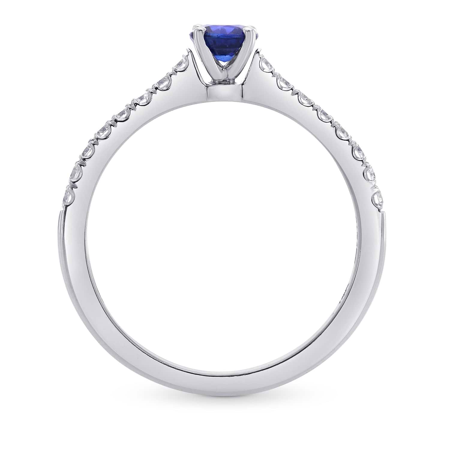 Round Sapphire & Diamond Engagement Ring