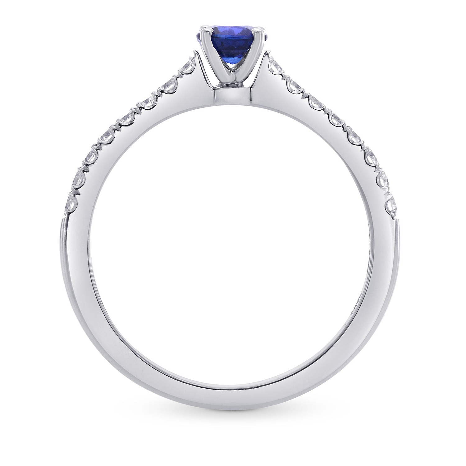 Round Sapphire & Diamond Engagement Ring