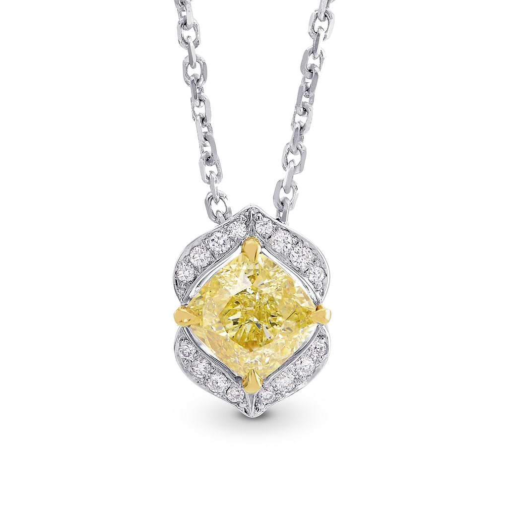 Fancy Yellow Cushion Diamond Pendant