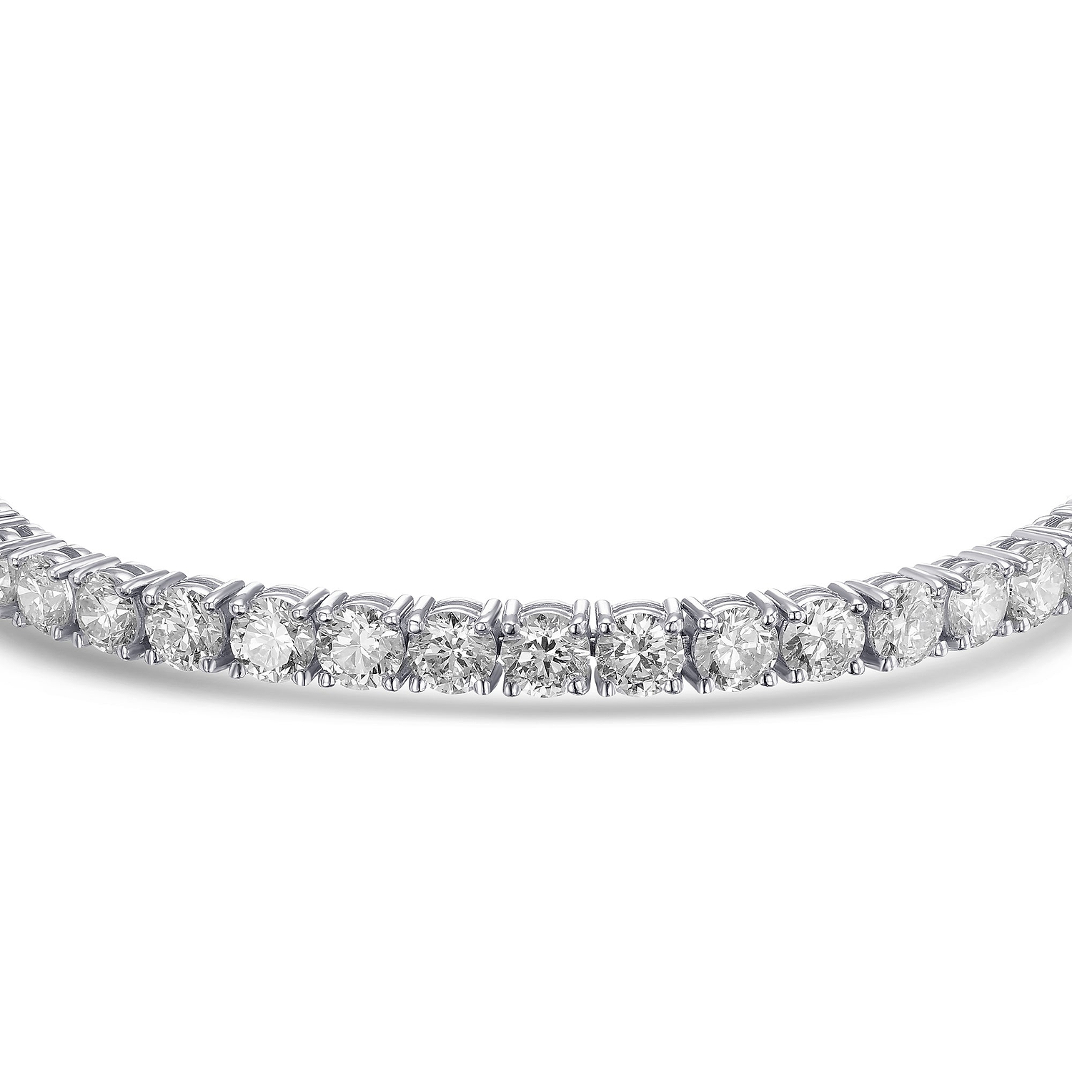 Colorless Round Brilliant Diamond Tennis Bracelet - 2