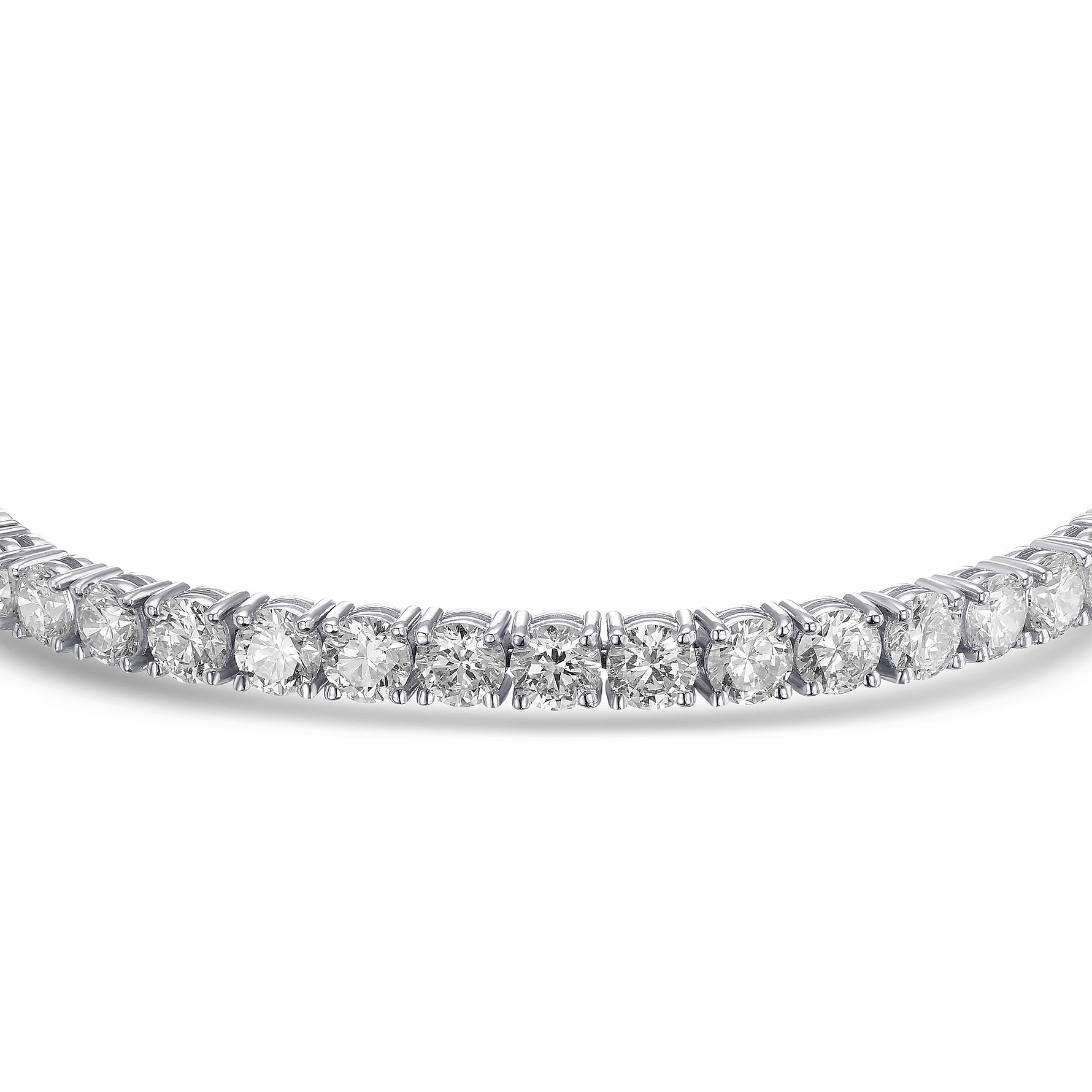 Colorless Round Brilliant Diamond Tennis Bracelet - 2
