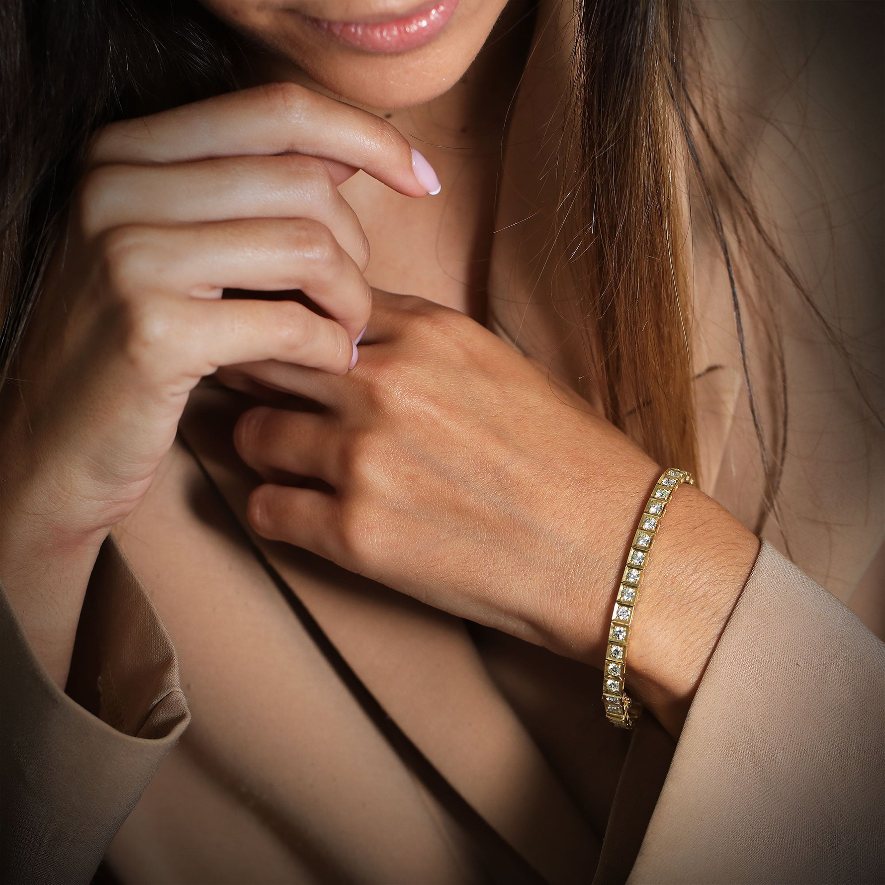 Colorless Round Brilliant Diamond Tennis Bracelet - 3