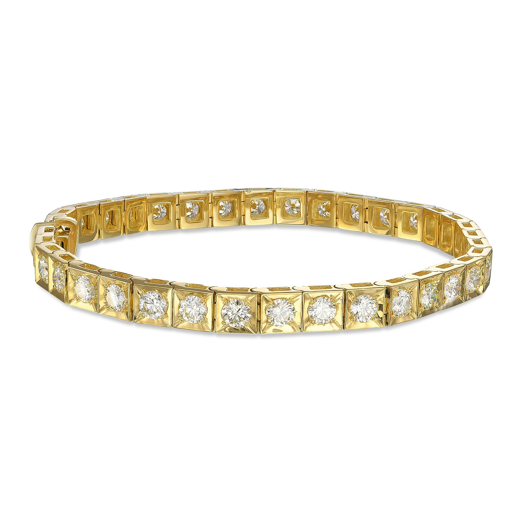 Colorless Round Brilliant Diamond Tennis Bracelet