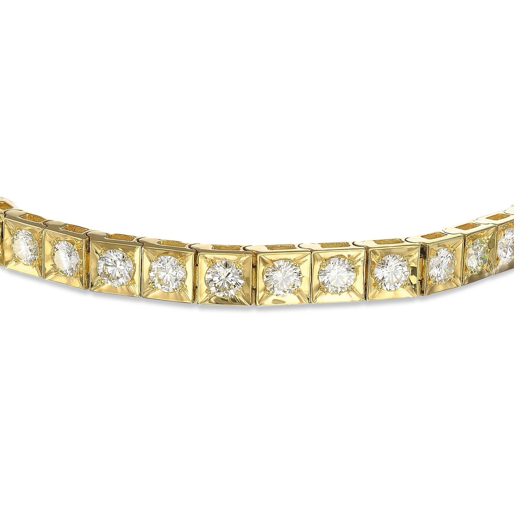 Colorless Round Brilliant Diamond Tennis Bracelet - 2