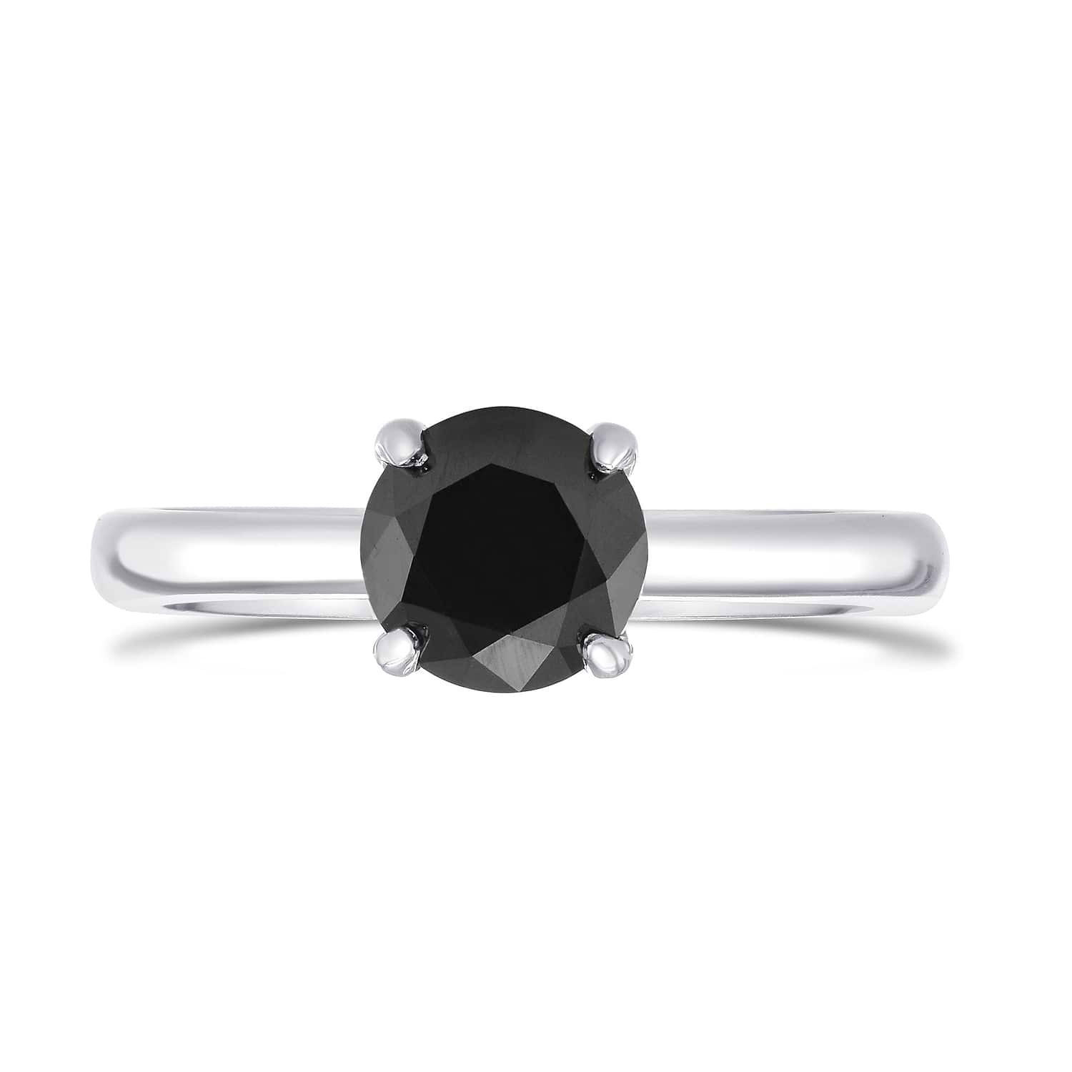 Round Black Diamond Solitaire Ring
