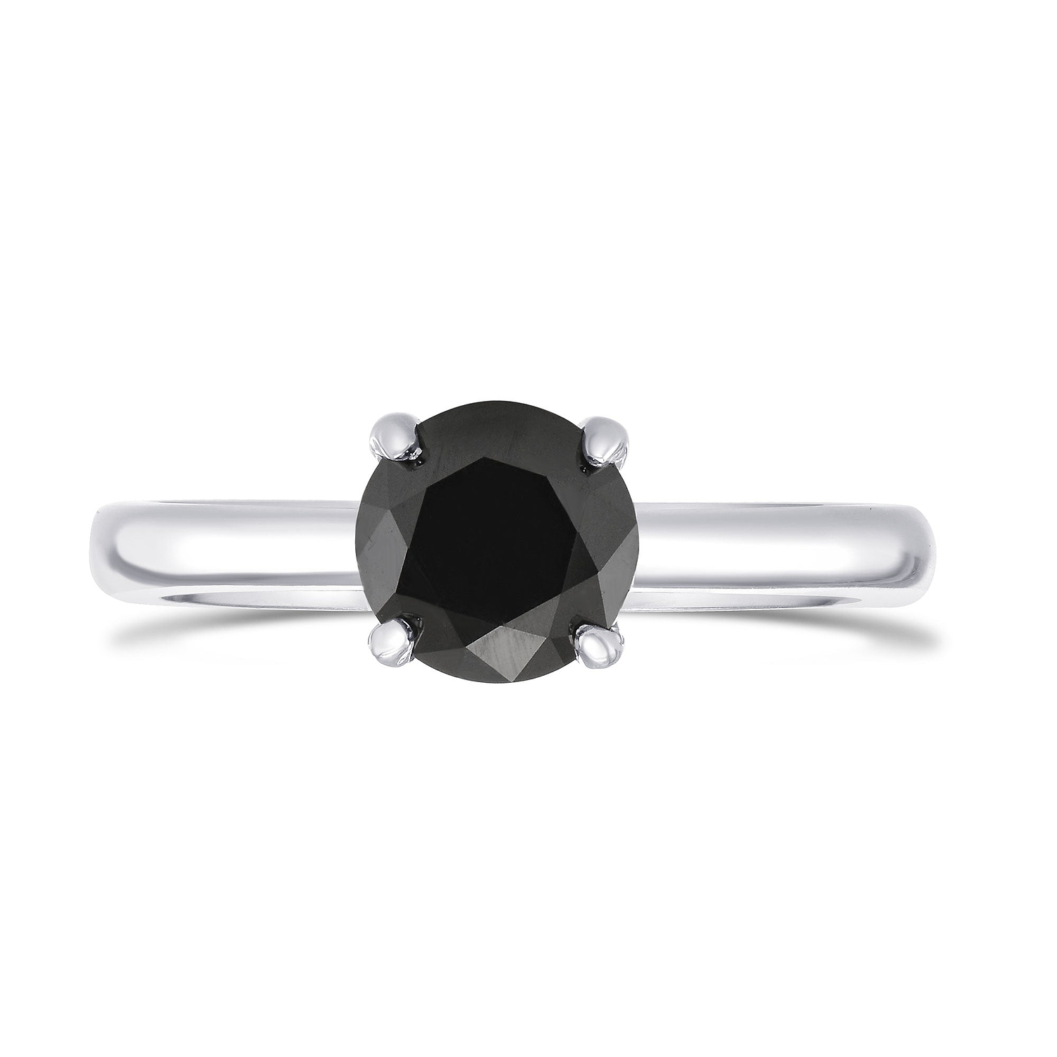 Round Black Diamond Solitaire Ring