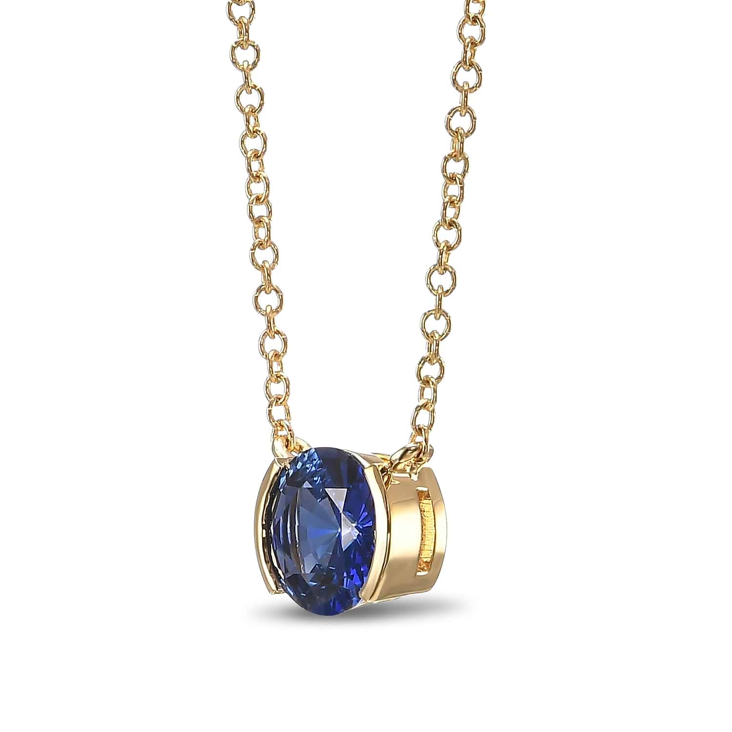 Half-Bezel Round Diamond Solitaire Pendant Setting - 2
