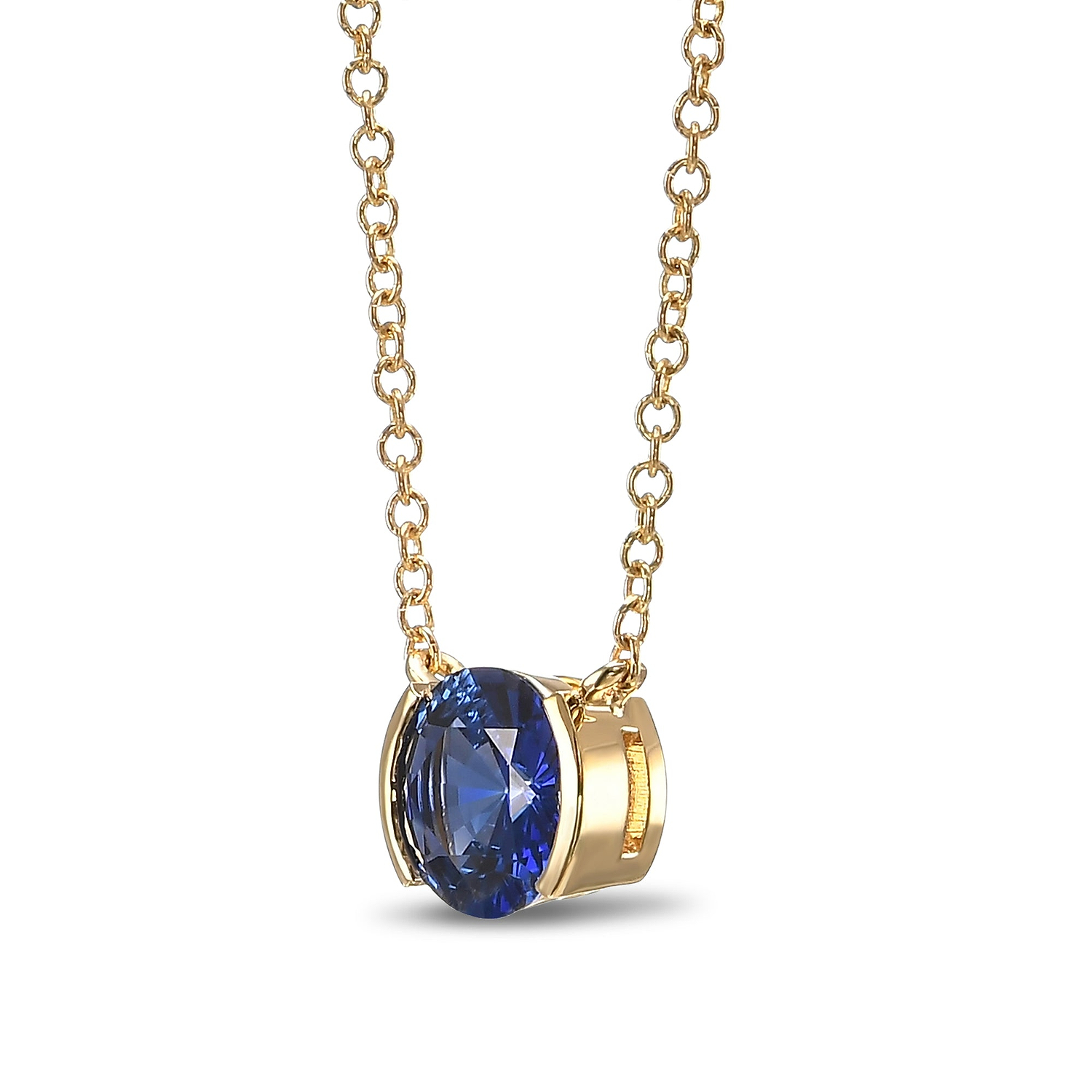 Half-Bezel Round Diamond Solitaire Pendant Setting - 2