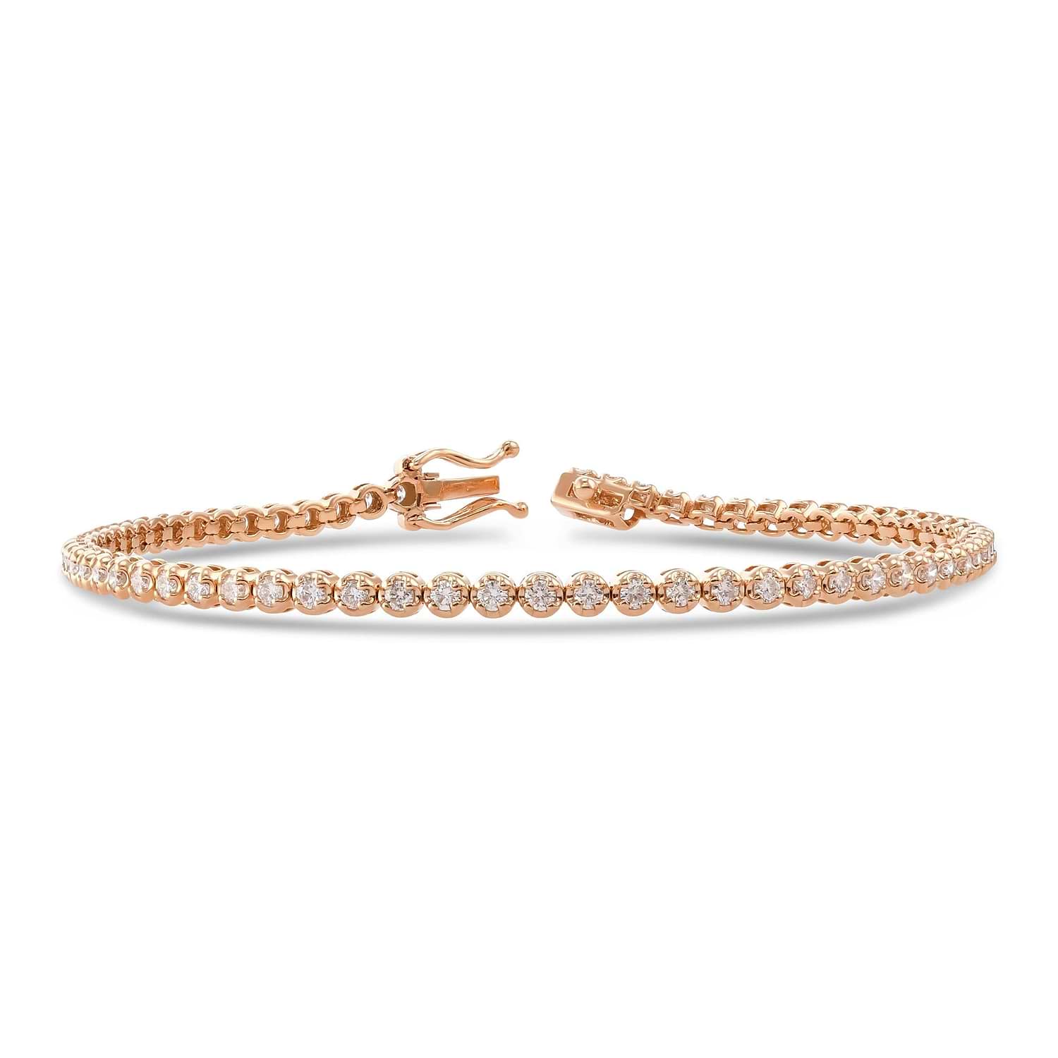 Classic Round Rose Diamond Tennis Bracelet