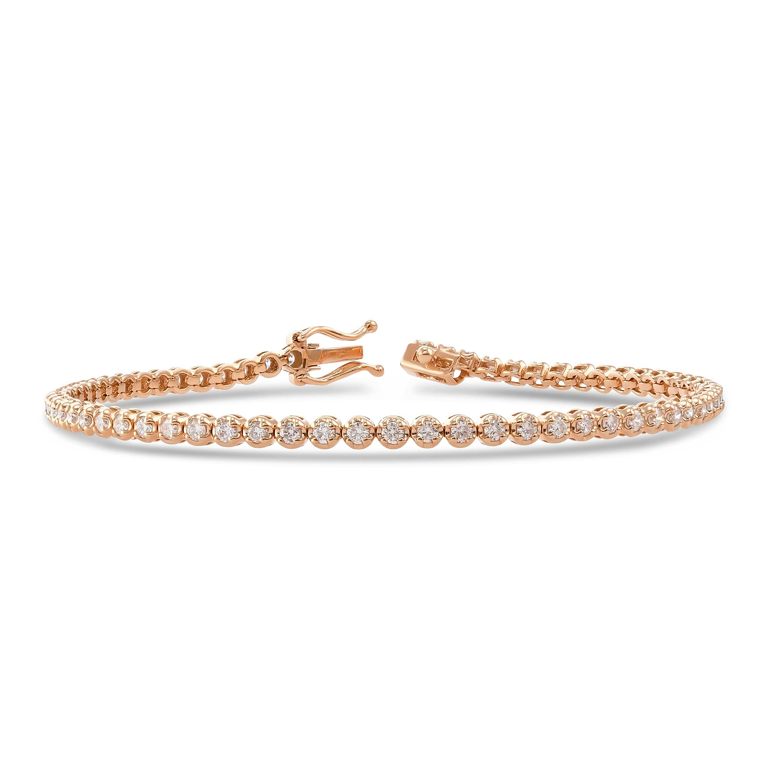 Classic Round Rose Diamond Tennis Bracelet