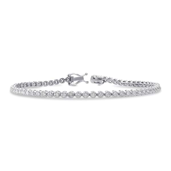 Round White Diamond Tennis Bracelet