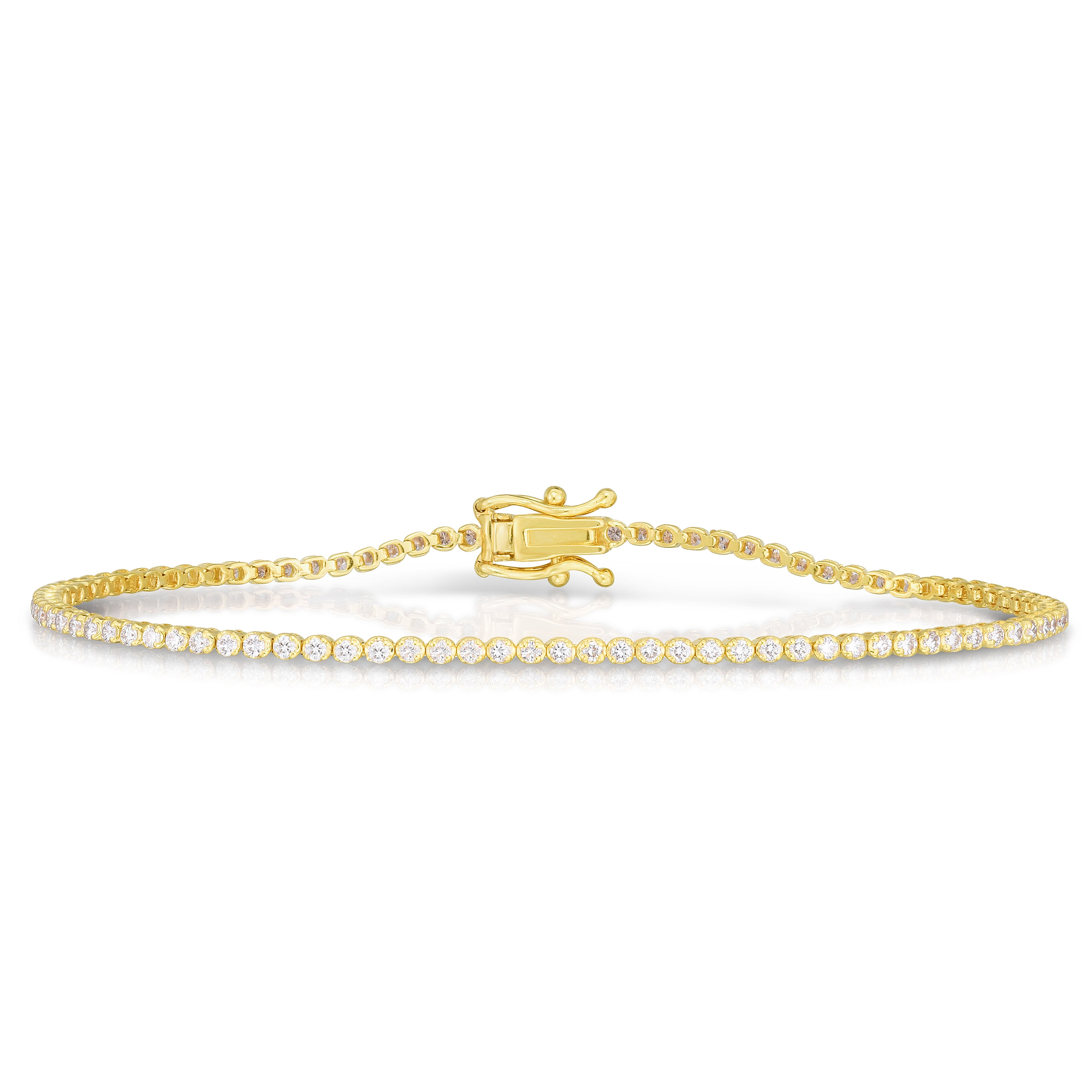 Round White Diamond Tennis Bracelet - 8