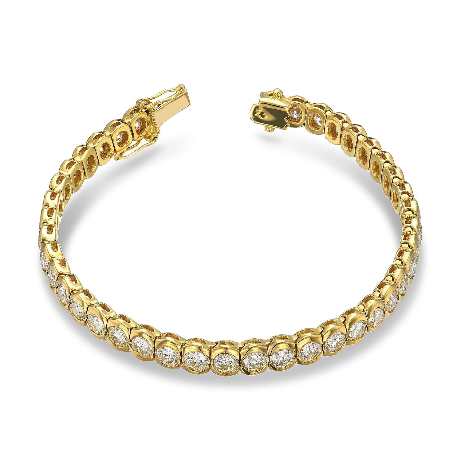 Round Diamond Bezel Diamond Bracelet - 2
