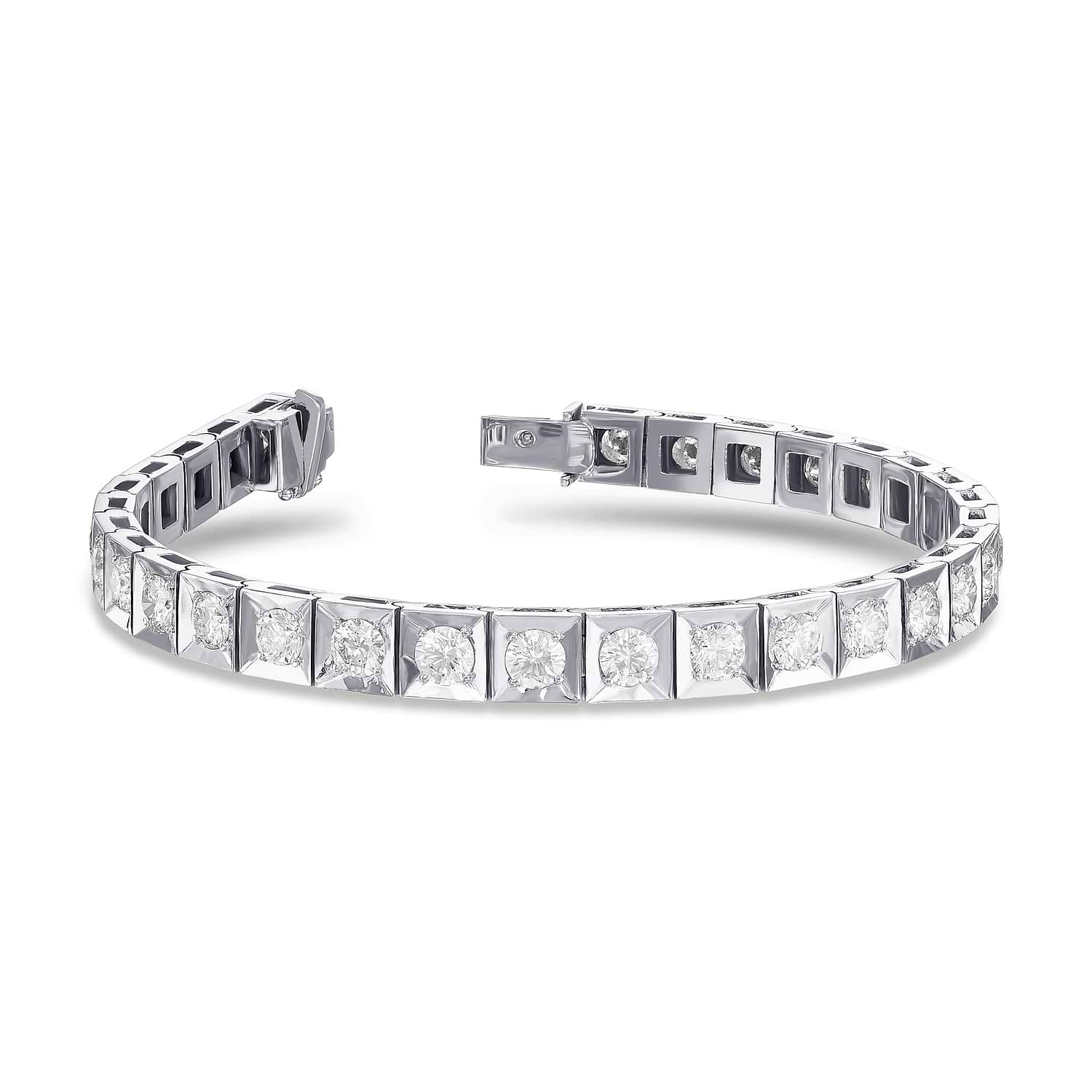 Round White Diamond Tennis Bracelet