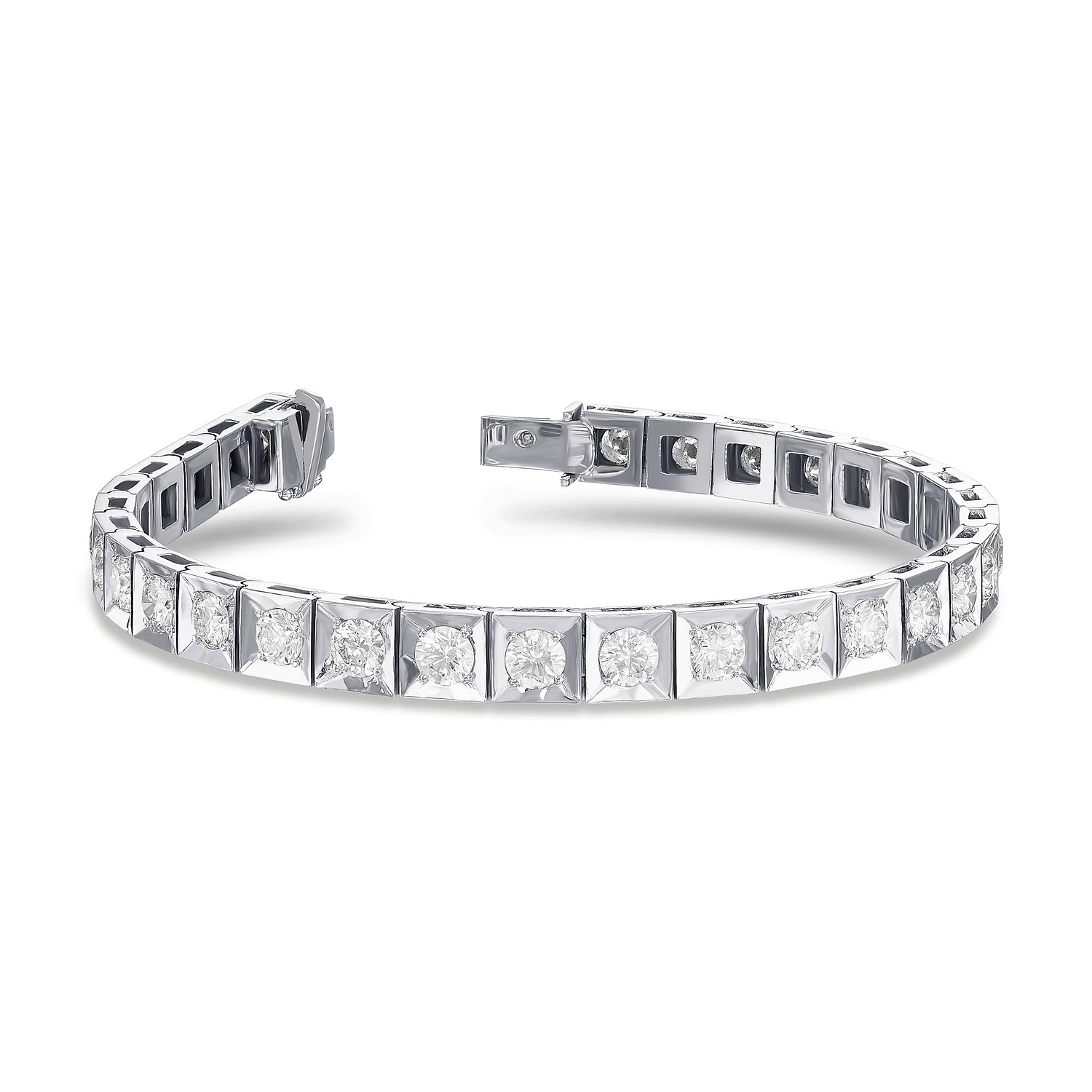 Round White Diamond Tennis Bracelet