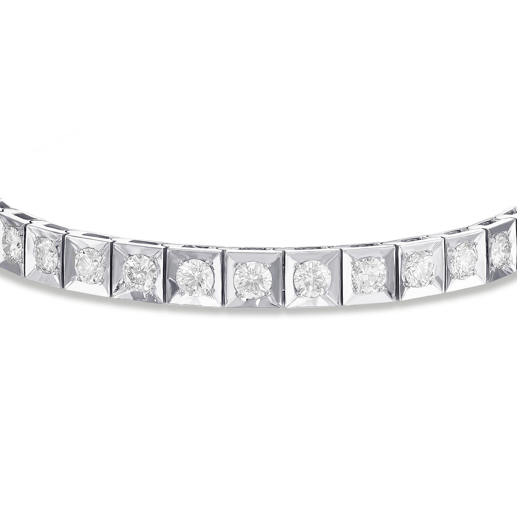 Round White Diamond Tennis Bracelet - 3