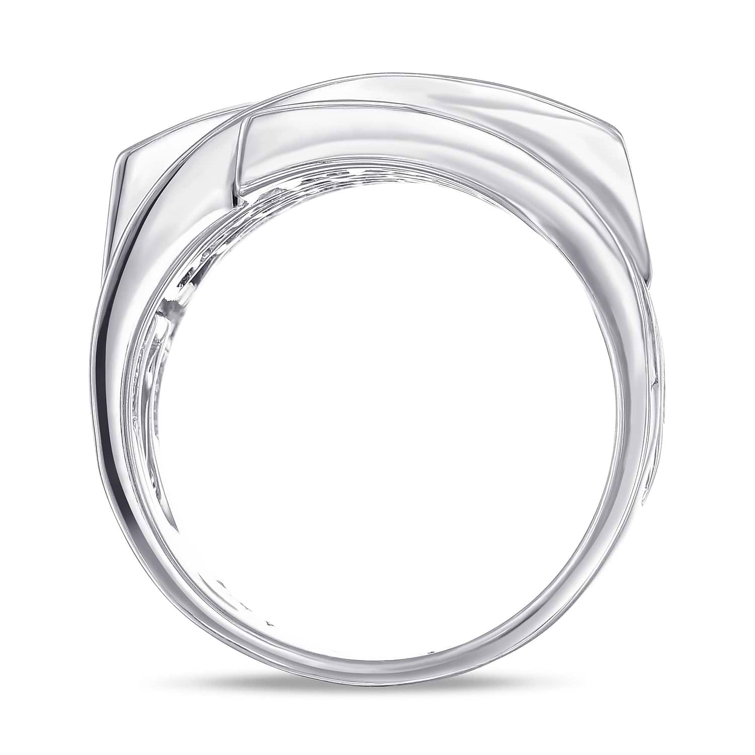 Princess White Diamond Spiral Ring - 2