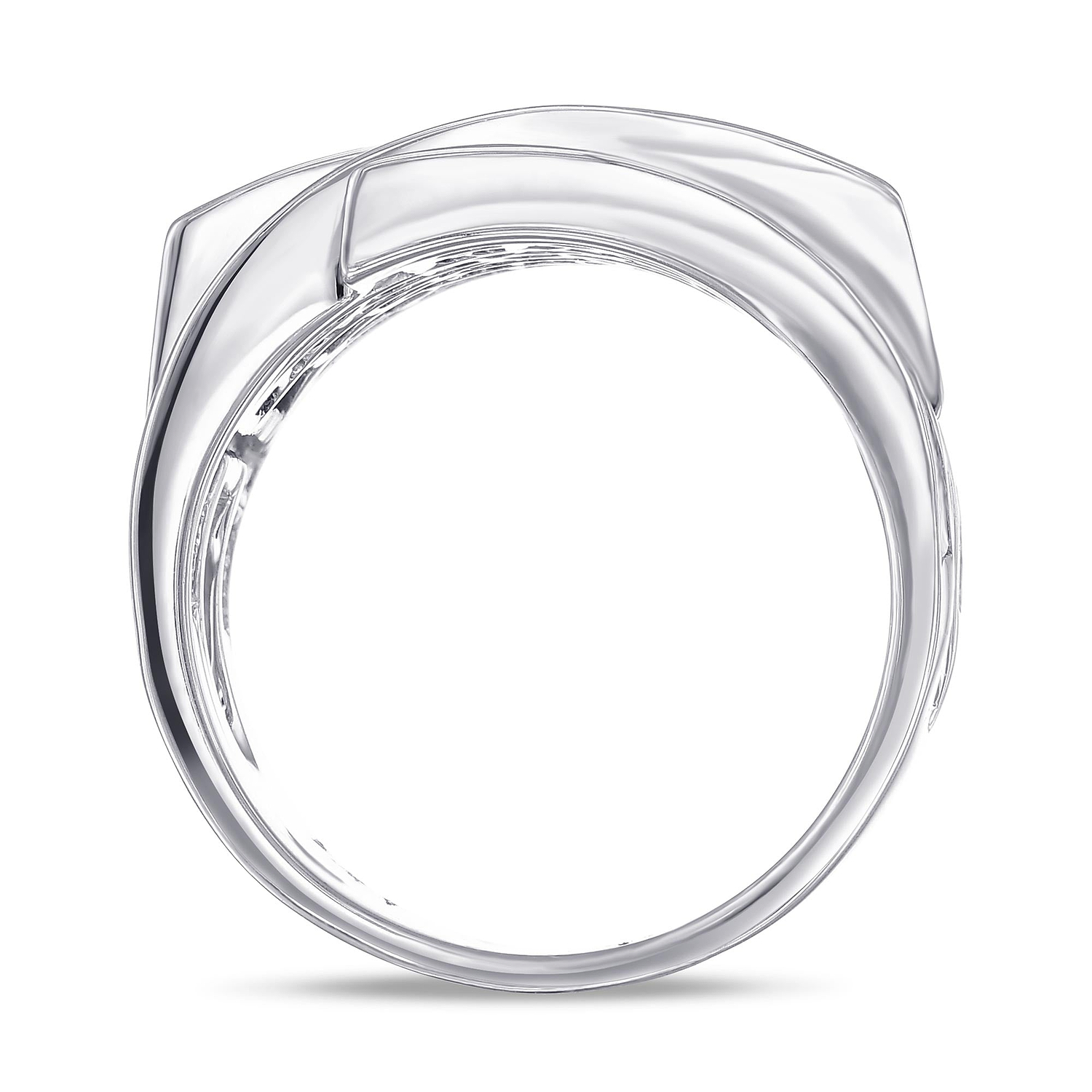 Princess White Diamond Spiral Ring - 2