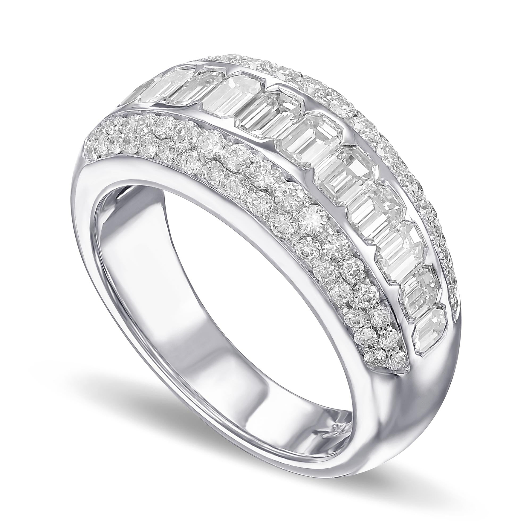 White Diamond Bombe Ring - 3
