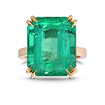 Colombian Emerald stone No Oil Solitaire Engagement Ring AGL GRS