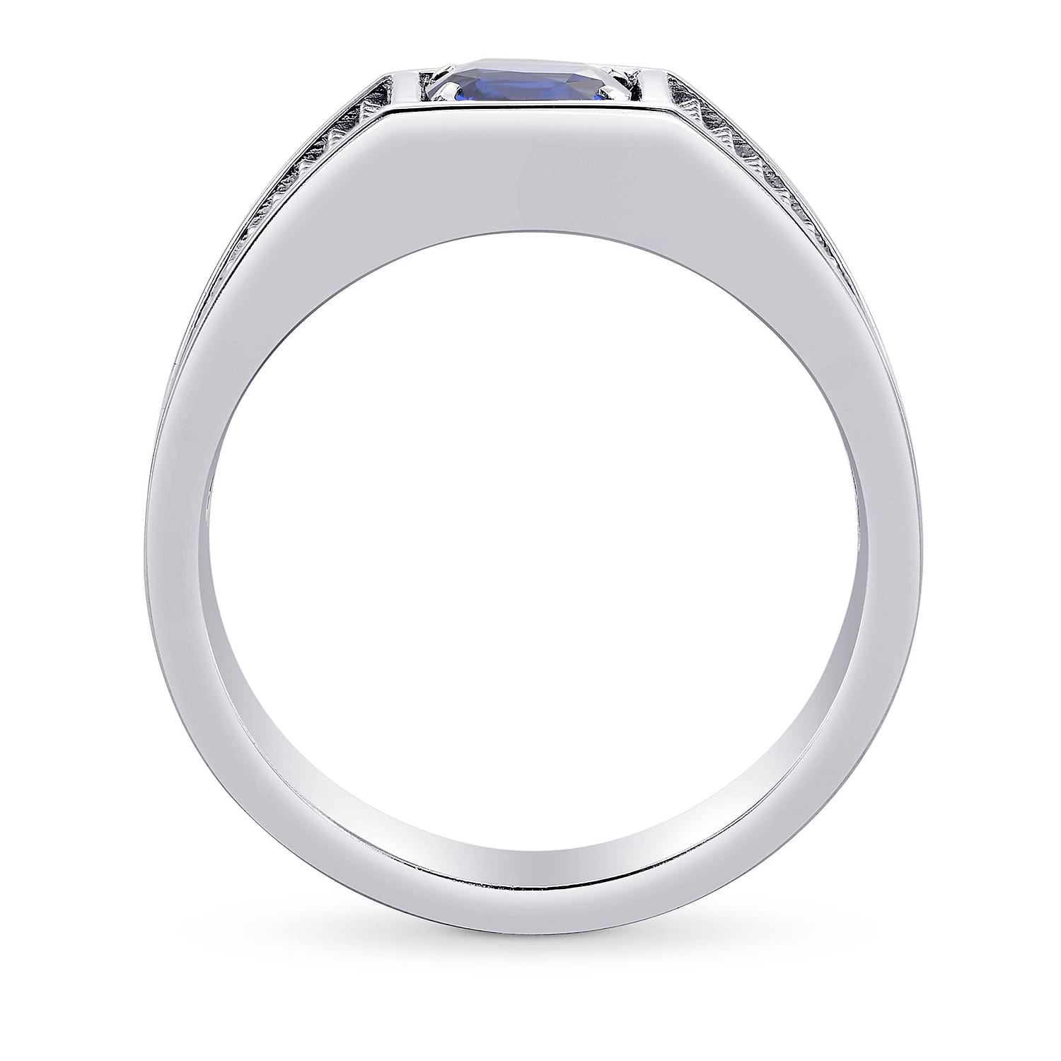 Blue Sapphire Cushion Men's Ring