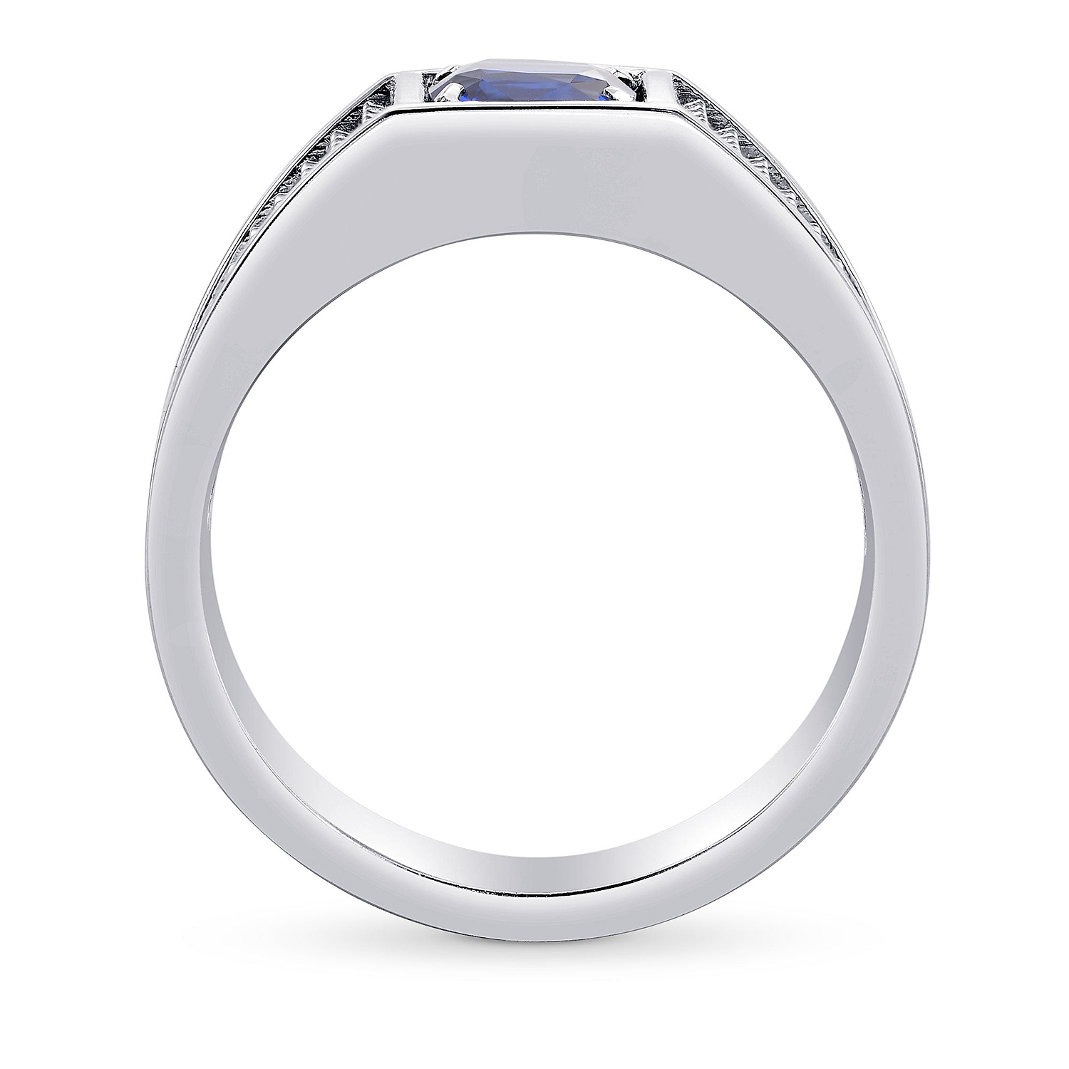 Blue Sapphire Cushion Men's Ring
