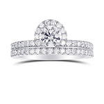 Round Brilliant Wedding Set Ring and Band