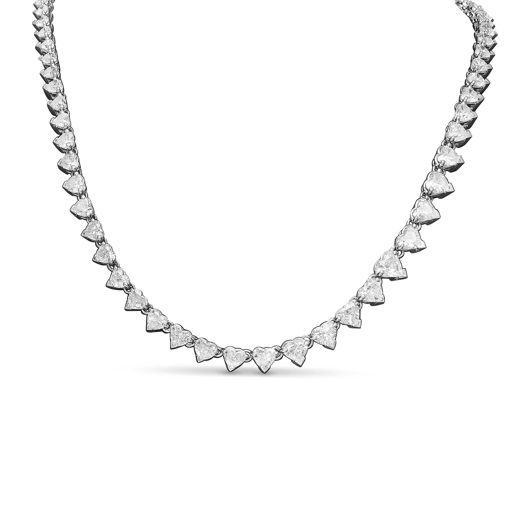 Heart Shape Collier Diamond Necklace