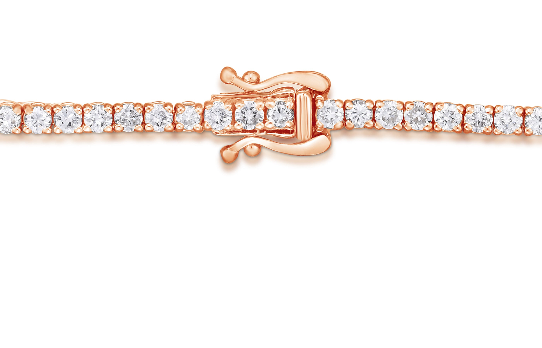 Round White Diamond Tennis Bracelet - 12