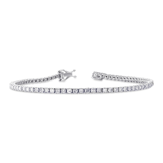 Round White Diamond Tennis Bracelet