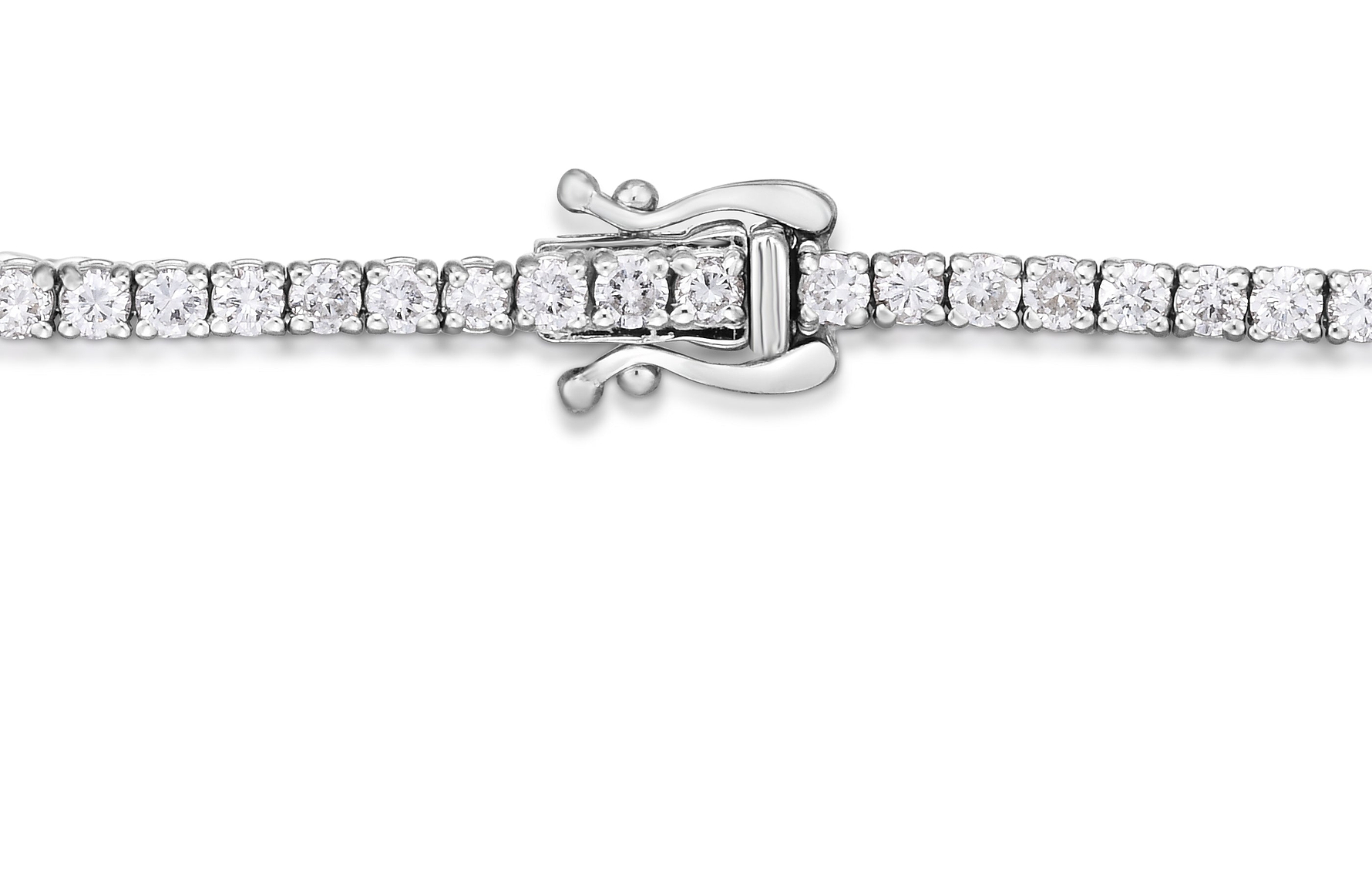 Round White Diamond Tennis Bracelet - 4