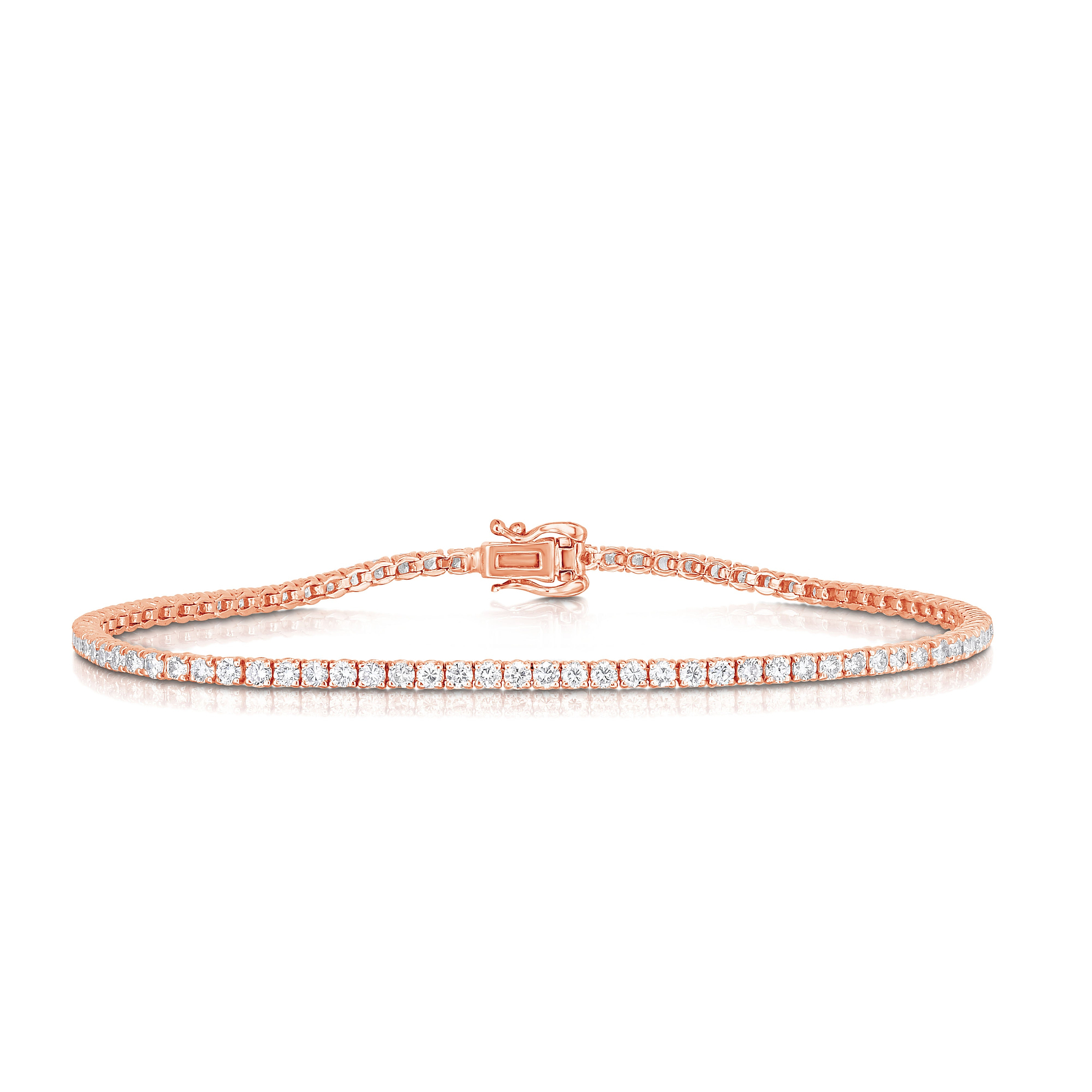 Round White Diamond Tennis Bracelet - 11