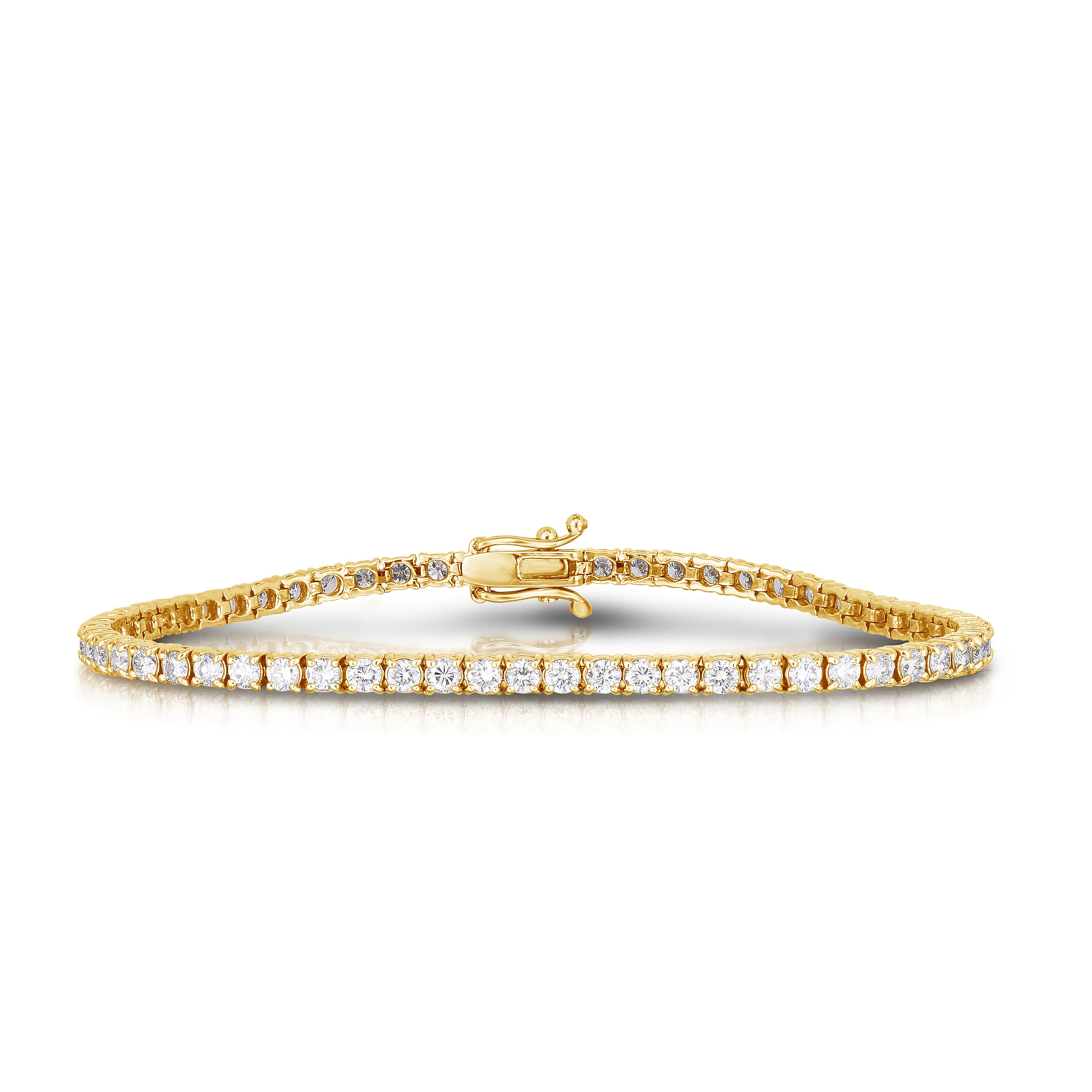 Round White Diamond Tennis Bracelet - 5