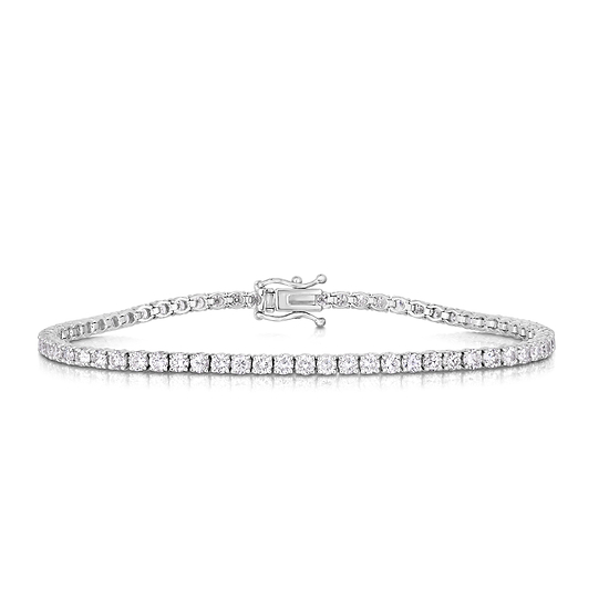 Round White Diamond Tennis Bracelet