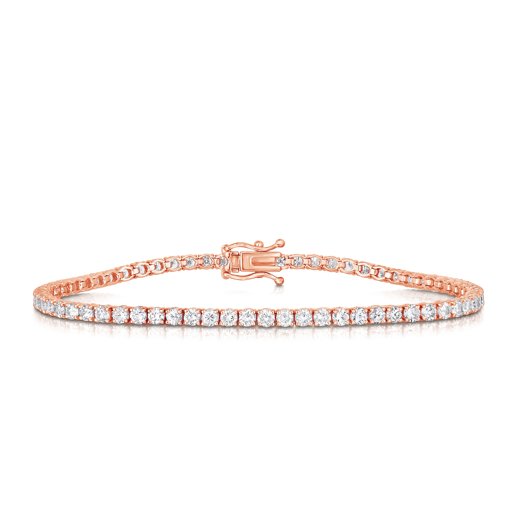 Round White Diamond Tennis Bracelet - 9