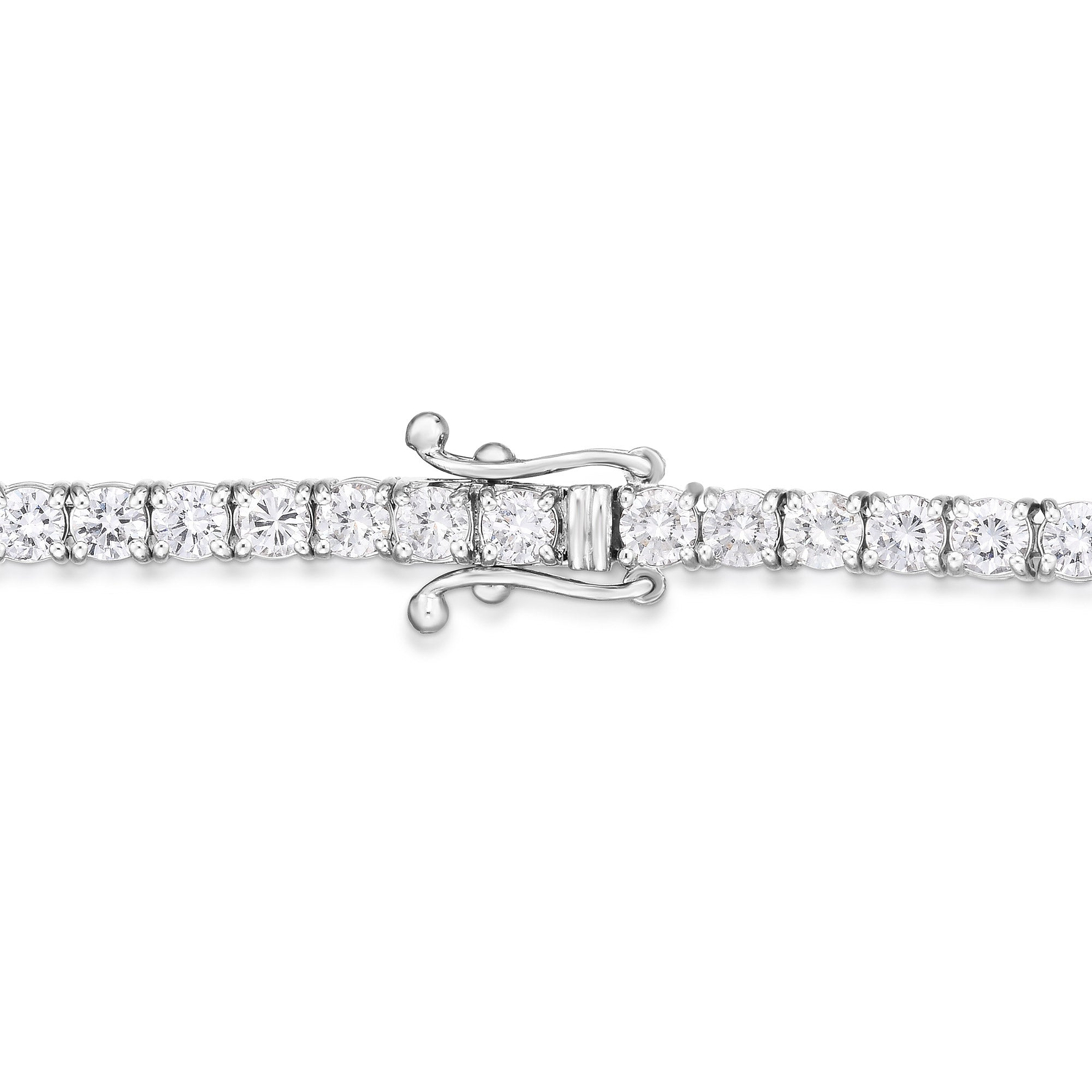 Round White Diamond Tennis Bracelet - 2