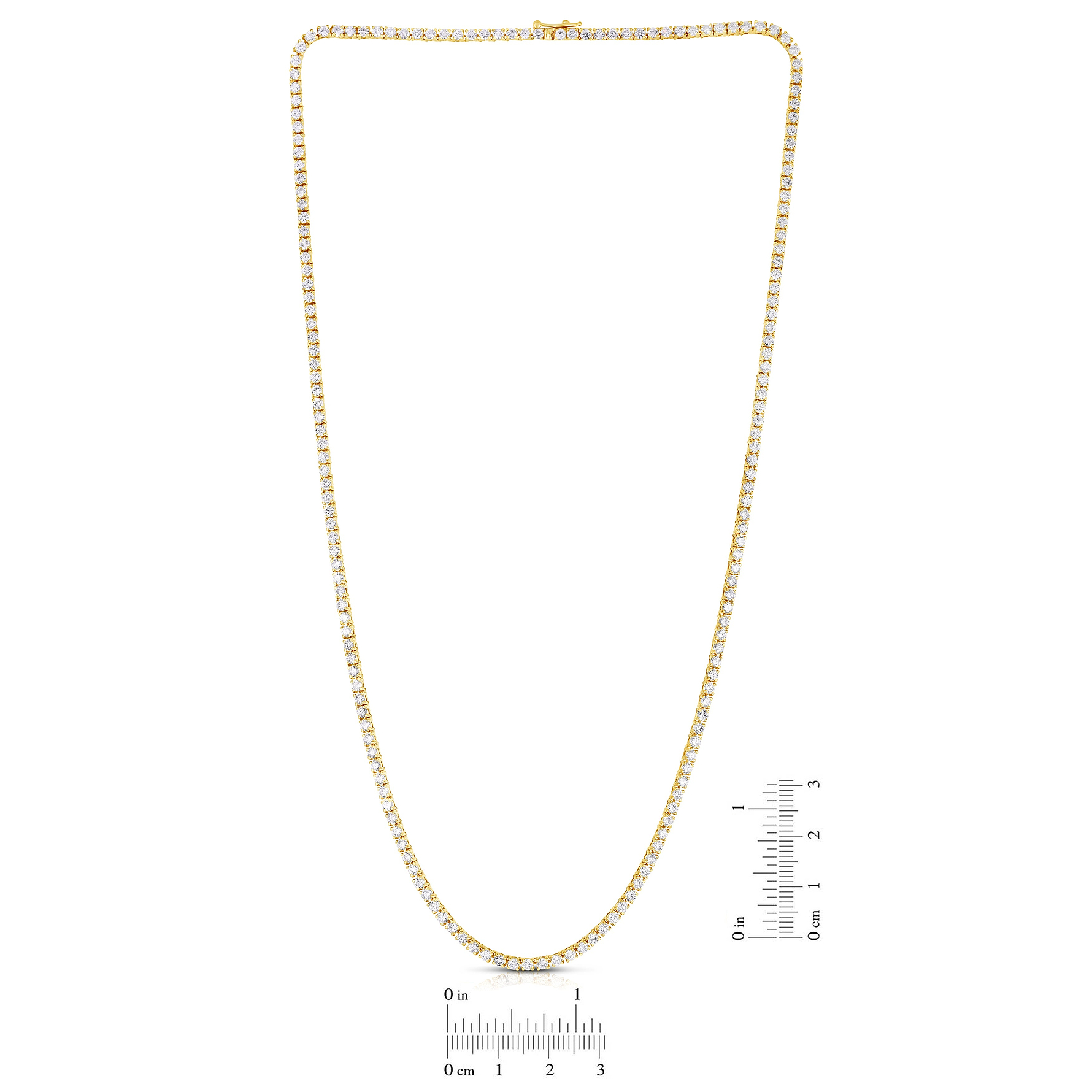 Round White Diamond Tennis Necklace - 8