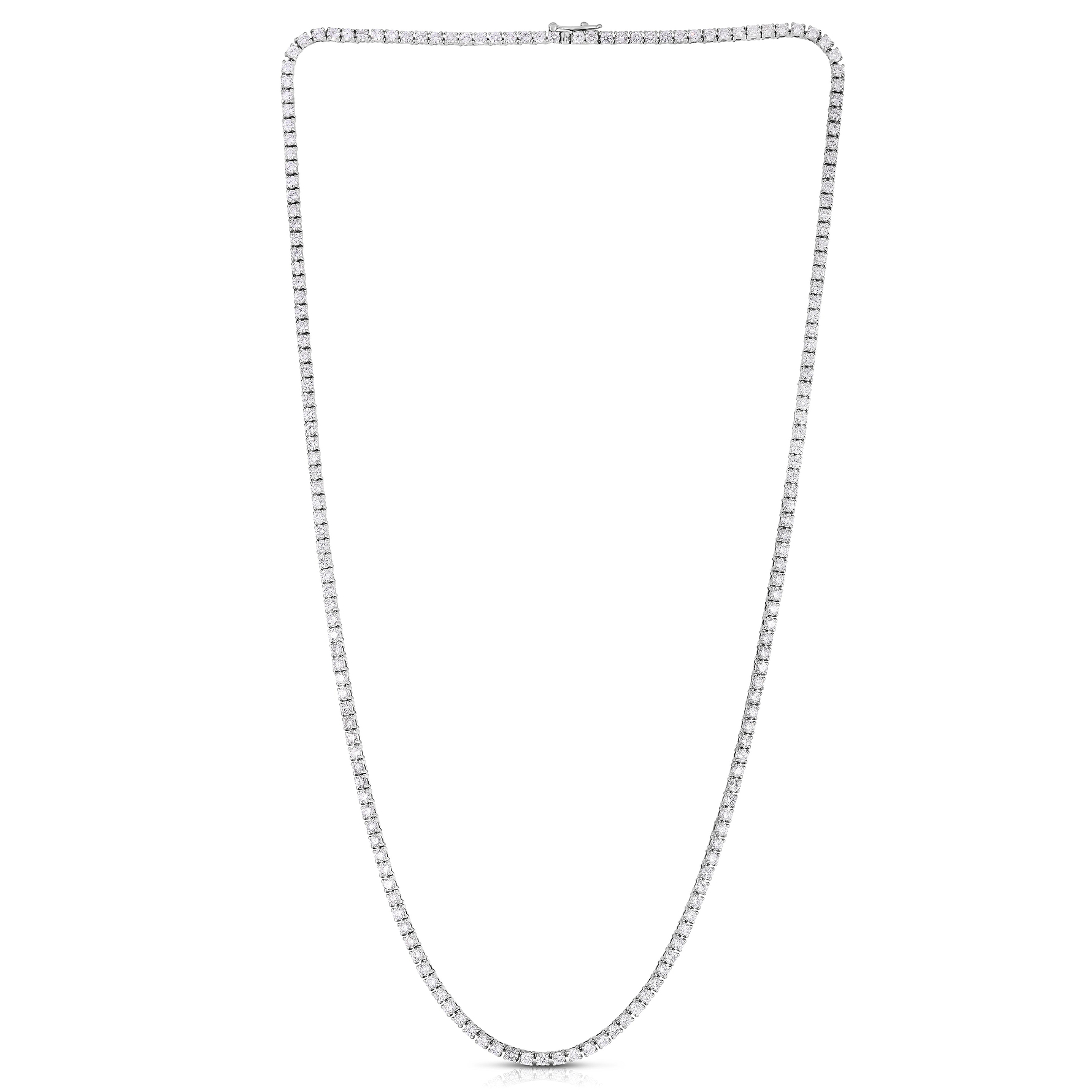 Round White Diamond Tennis Necklace