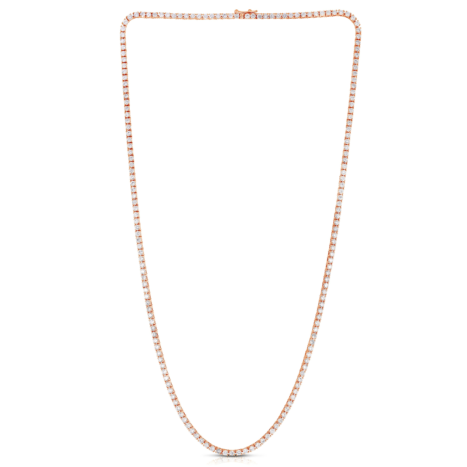 Round White Diamond Tennis Necklace - 5