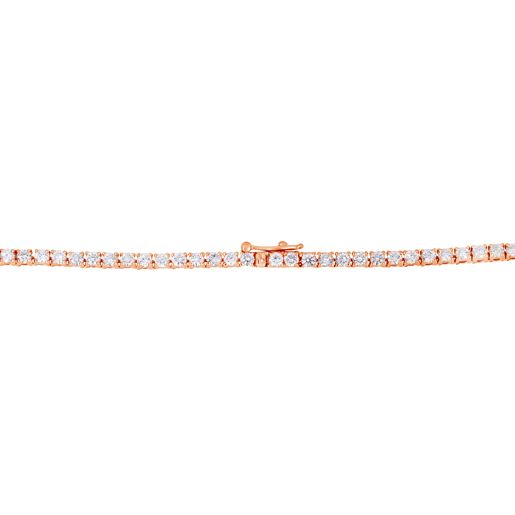 Round White Diamond Tennis Necklace - 6