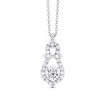 Round Brilliant White Diamond Drop Pendant