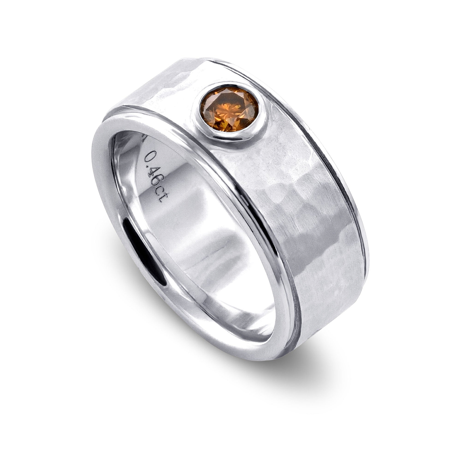 Men's Fancy Deep Yellowish Orange Band Ring GIA - 3