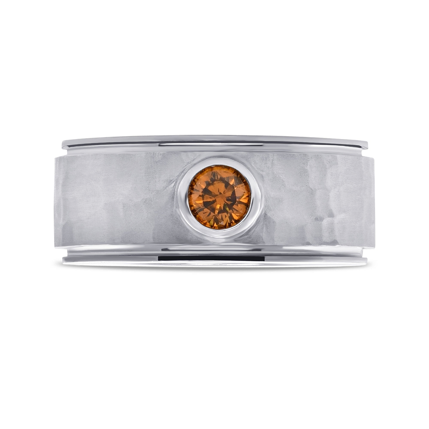 Men's Fancy Deep Yellowish Orange Band Ring GIA